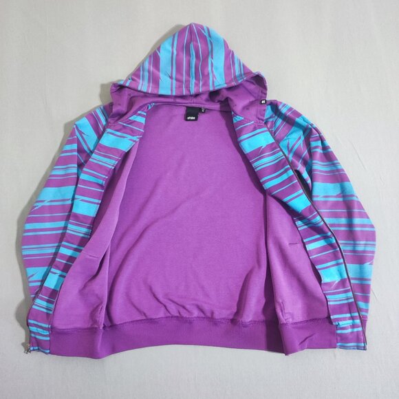 Etnies hoodie women's size M purple and blue colour full zip kangaroo pocket - Picture 3 of 8